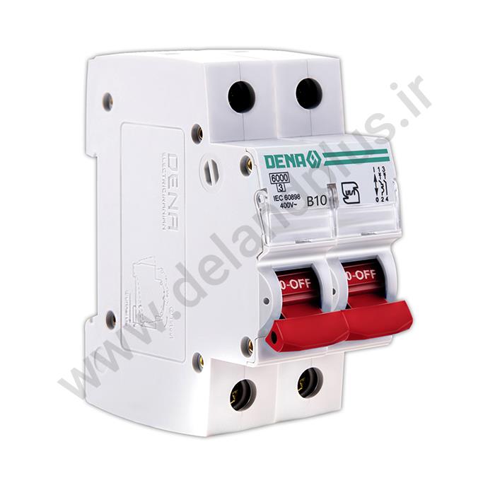 فیوز مینیاتوری دوپل 10 آمپر دناالکتریک مدل B10-6KA